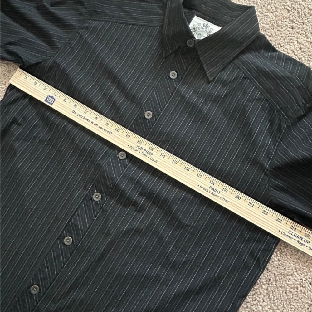 Red Level 9 1763 Mens Black Gray Striped Longsleeve Shirt XL‎ - Picture 11 of 12